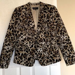 Jones New York Leopard-Print Blazer in Brown and Black